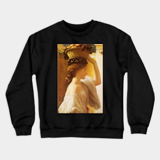 Eucharis - A Girl With a Basket of Fruit by Lord Frederic Leighton Crewneck Sweatshirt